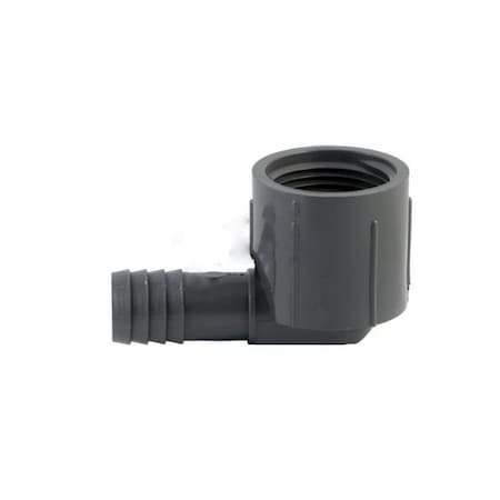 1 In. X 0.75 In. Black Plastic Poly Reducing Female Adapter